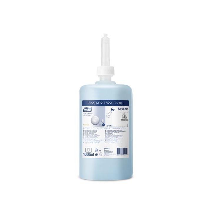 Mydło w płynie do włosów, ciała i rąk - TORK PREMIUM SOAP LIQUID HAIR&BODY 1L #420601